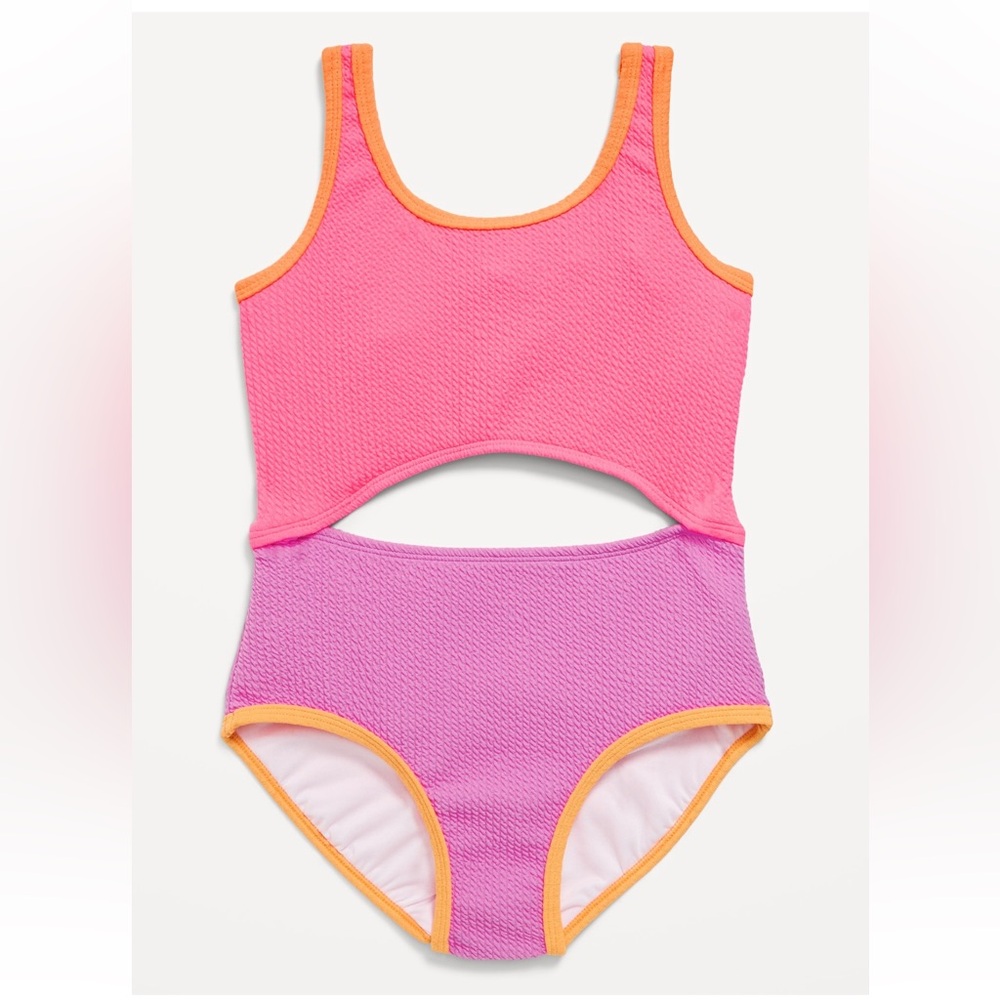 Textured Jacquard Cutout One-Piece Swimsuit
